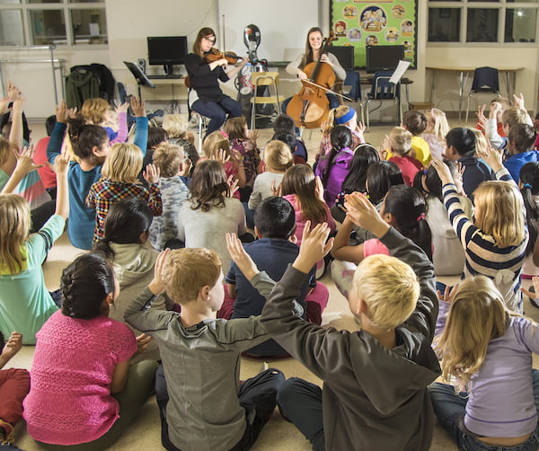 Music classroom with kids